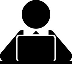 Computer Worker Silhouette Svg Vector, Free Vectors File